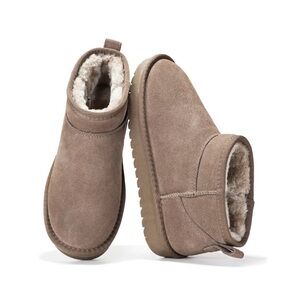 Women's Mushroom Brown Suede Ankle Boots by Project Cloud